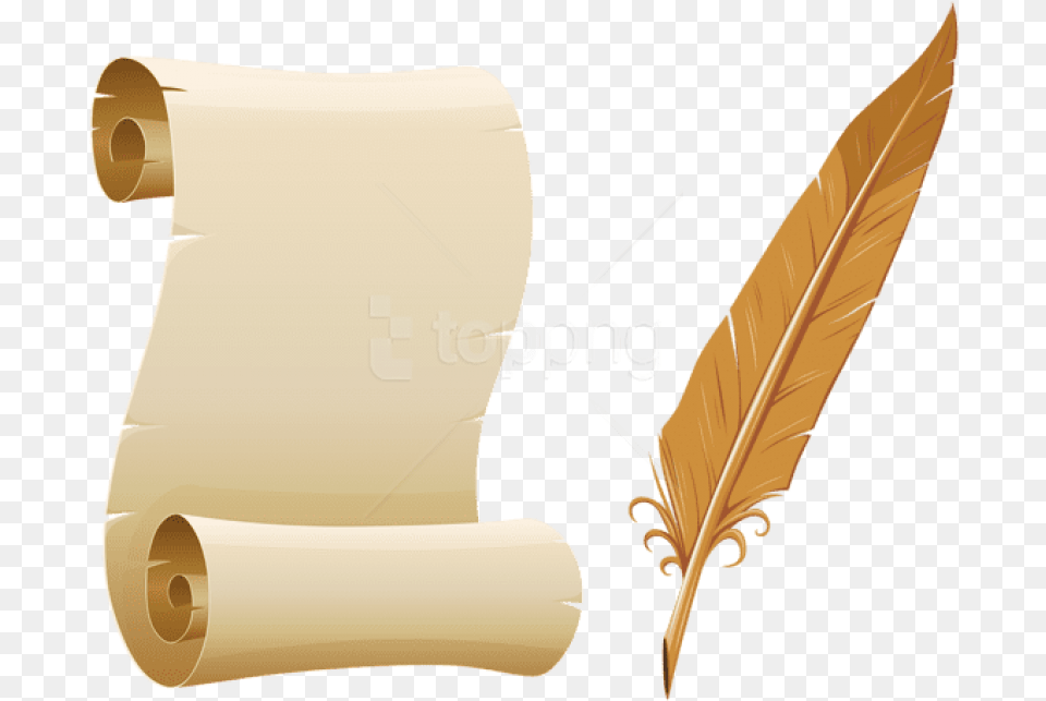 Scrolled Paper And Quill Pen Clipart Paper And Quill, Text, Document, Scroll, Mailbox Free Transparent Png