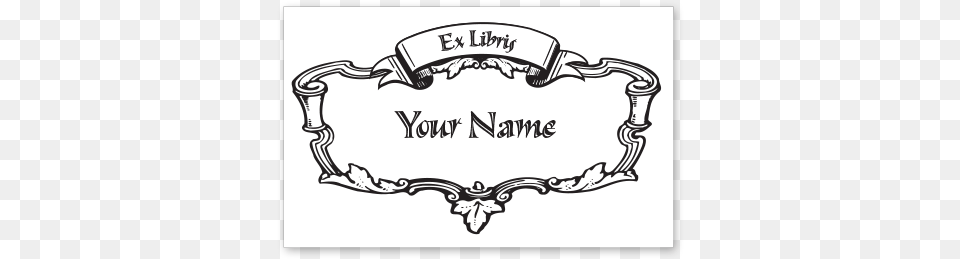 Scrolls Amp Leaves Bookplate Ex Libris Your Name Obstinate Elizabeth Bennett Round Ornament, Accessories, Bracelet, Jewelry, Smoke Pipe Png