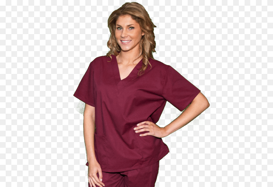 Scrub Tops, Adult, Blouse, Clothing, Female Free Png Download