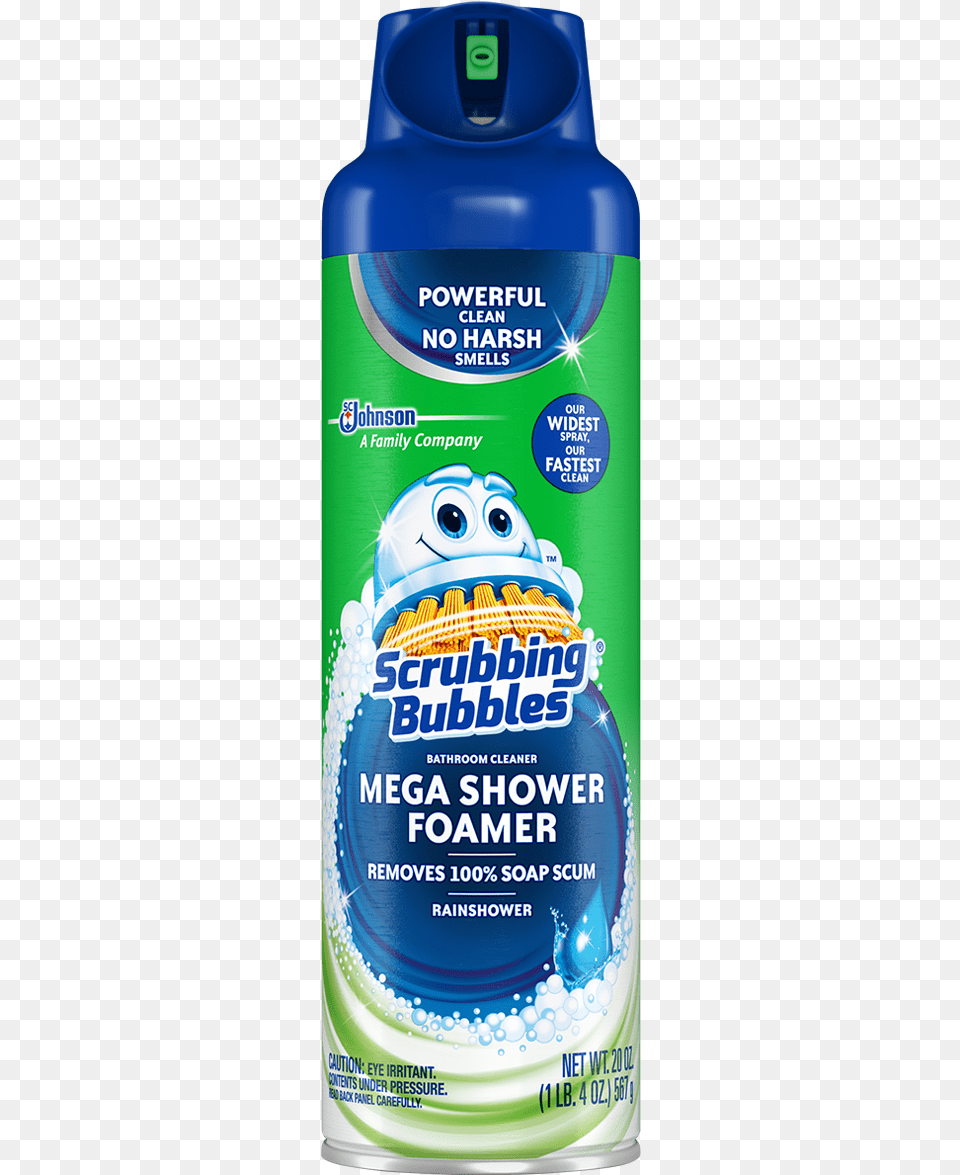 Scrubbing Bubbles Mega Shower Foamer, Bottle, Alcohol, Beer, Beverage Png Image