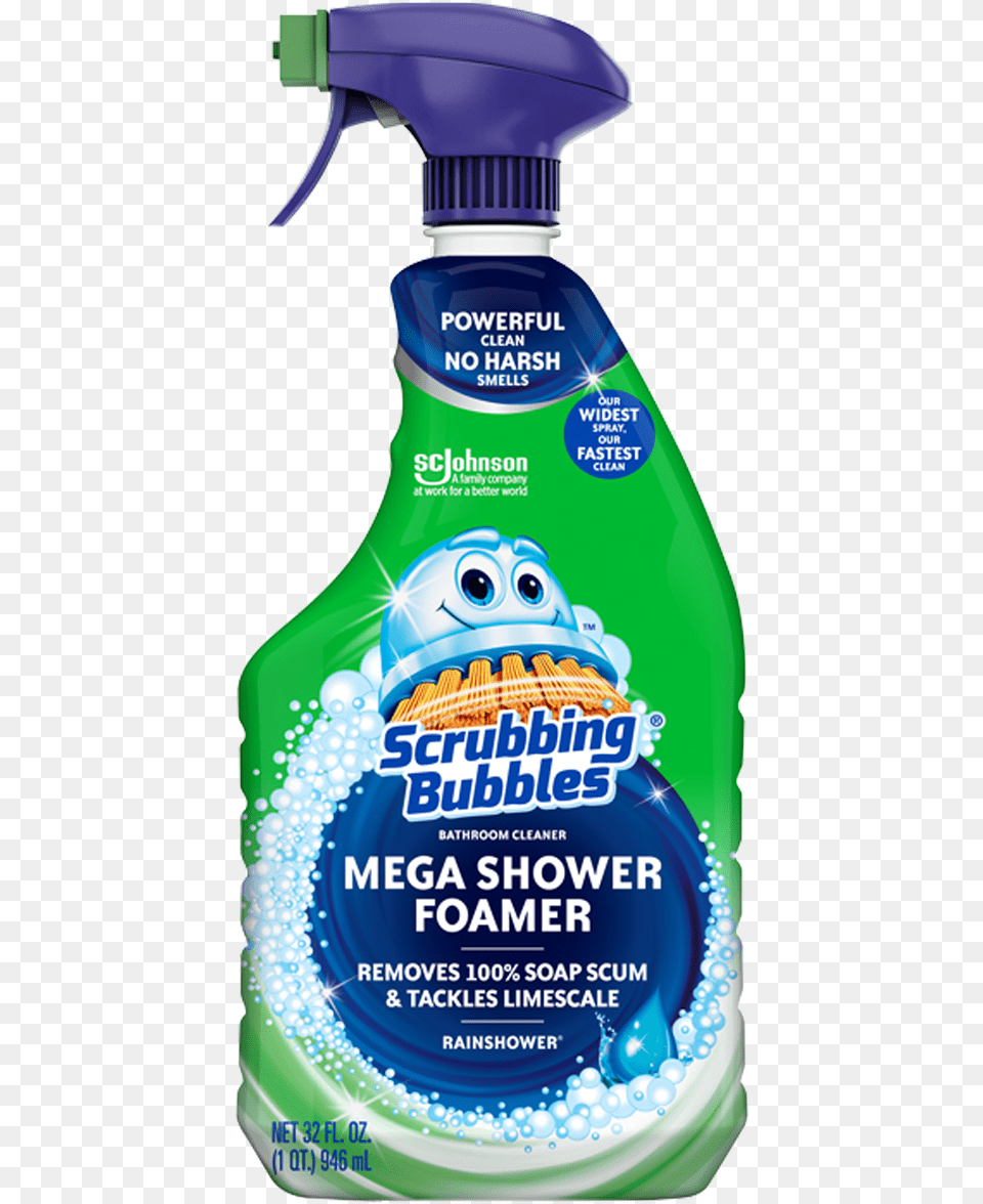 Scrubbing Bubbles Mega Shower Foamer Trigger Scrubbing Bubbles Spray, Food, Ketchup, Cleaning, Person Png Image