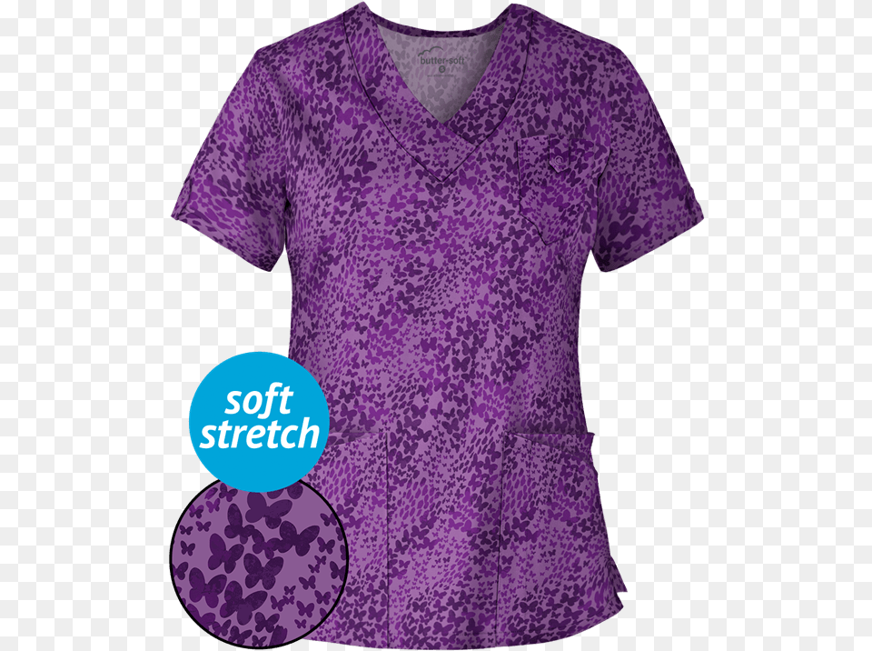 Scrubs Ua Sugar Skulls Top, Blouse, Clothing, T-shirt, Purple Png Image