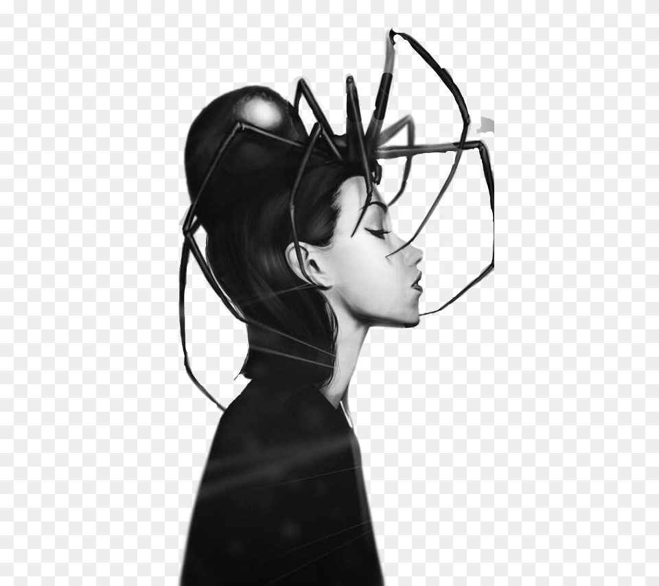 Scspiderweb Spiderweb Freetoedit Female Spider Black Widow Art, Helmet, Publication, Person, Adult Png