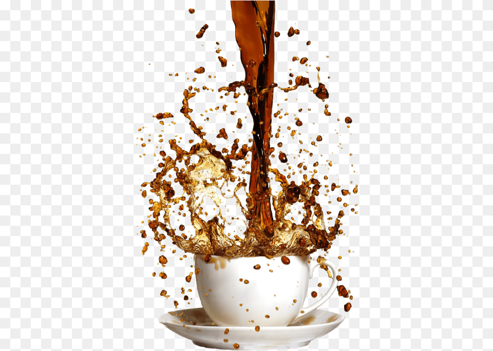 Scsplash Coffee Splash Food Ftestickers Goodmorning My Cup Runneth Over, Saucer, Beverage Png