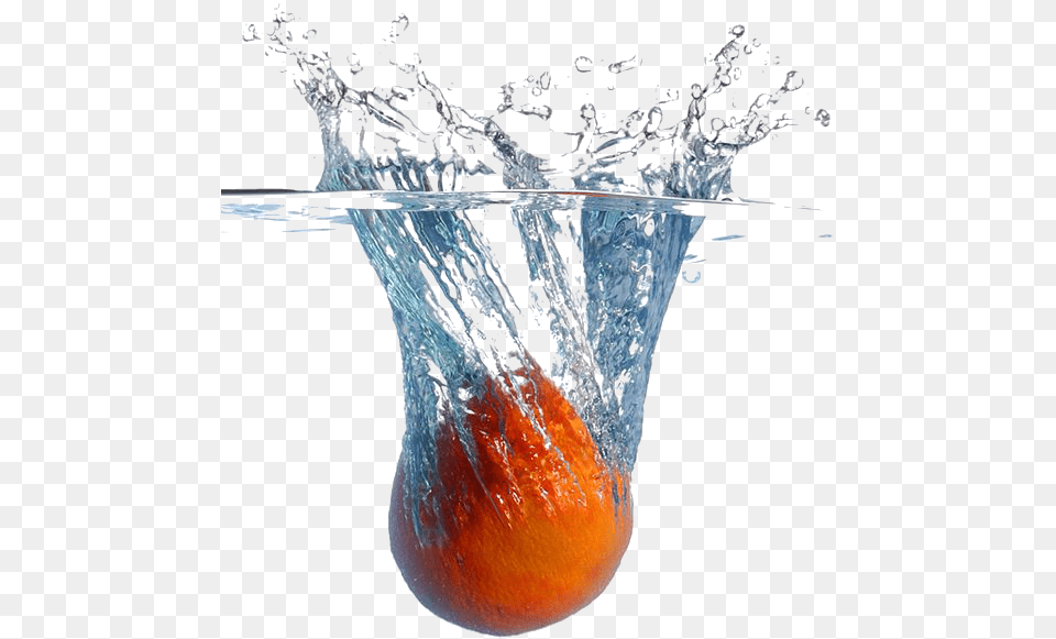 Scsplash Orange Water Splash Blue Ftestickers Fruit In Water Drop, Citrus Fruit, Produce, Plant, Food Free Png Download