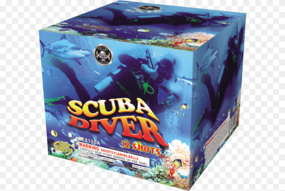 Scuba Diver 500 Gram Aerial Repeaters Cutting Edge 653x600 Scuba Diver Firework, Adult, Person, Man, Male Png Image