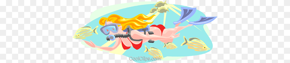 Scuba Diver Swimming With Fish Royalty Vector Clip Art, Water Sports, Water, Leisure Activities, Sport Png Image