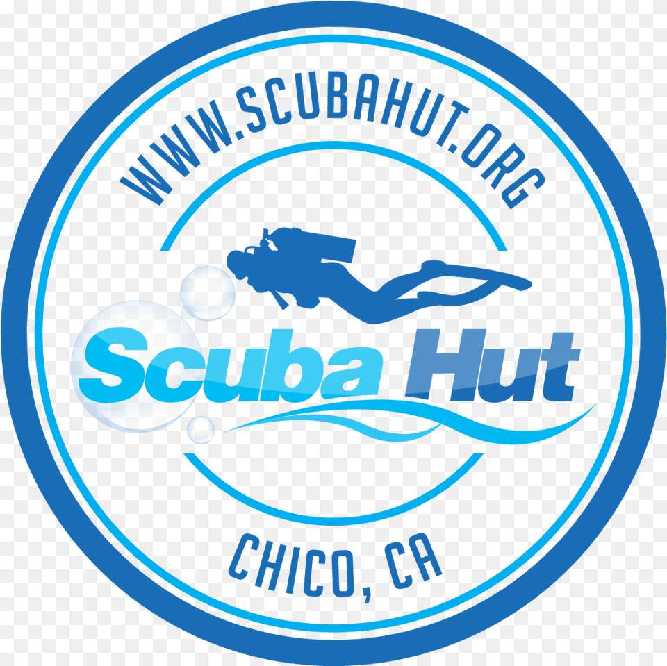 Scuba Hutroundlogo U2022 Scuba Hut Chico California Circle, Logo, Leisure Activities, Person, Sport Free Transparent Png
