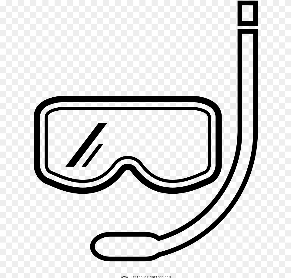 Scuba Mask Coloring, Gray Free Png