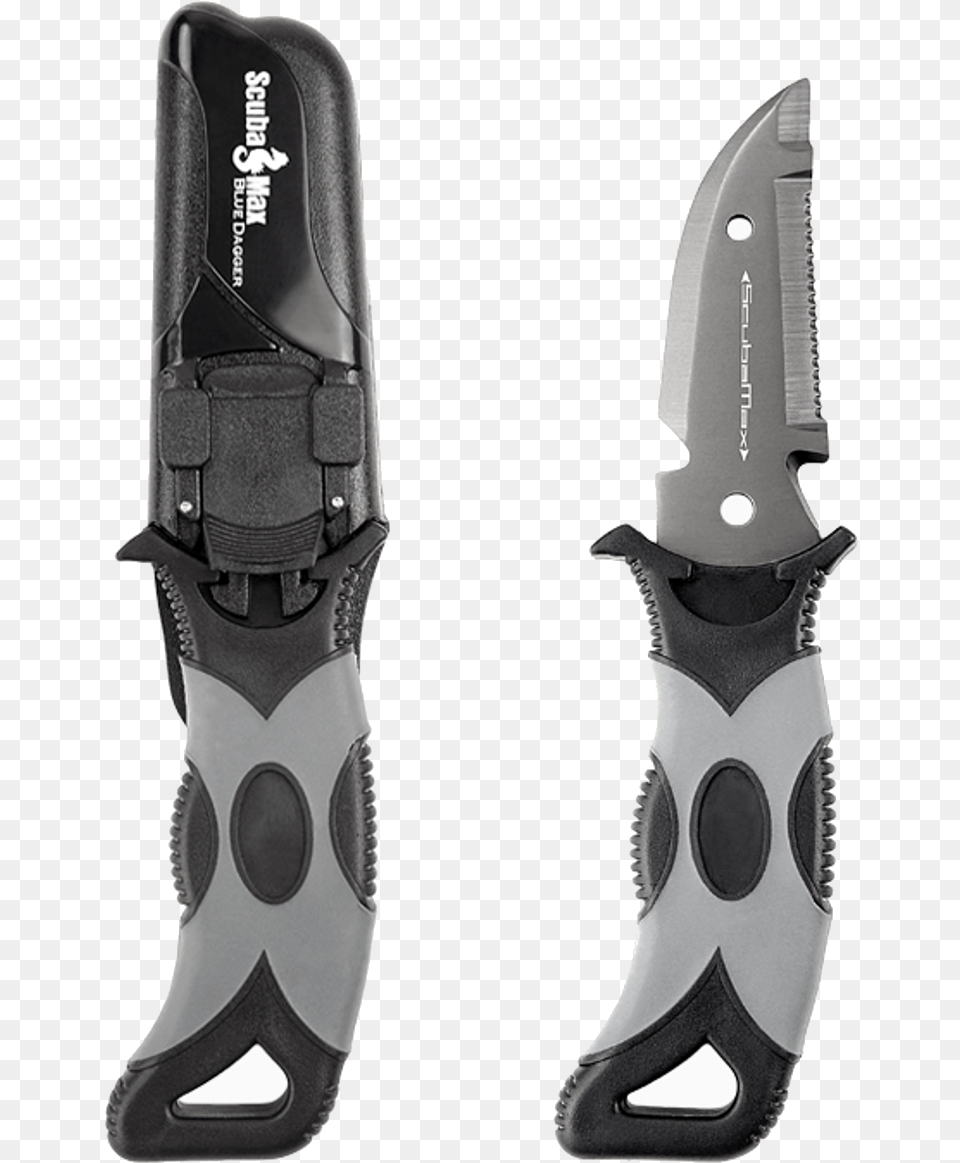 Scuba Max Blue Dagger Titanium Coated Bcd Knife Scuba Diving, Blade, Weapon, Clothing, Footwear Free Png