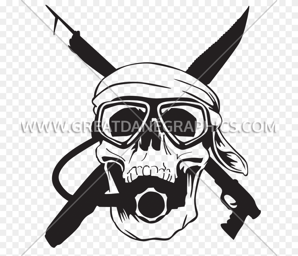 Scuba Skull Production Ready Artwork For T Shirt Printing, Water, Nature, Outdoors, Sport Free Png