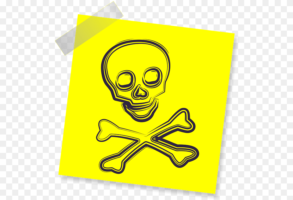 Scull Sign Icon Reminder Yellow Sticker Post Deal Time, People, Person, Alien, Face Png