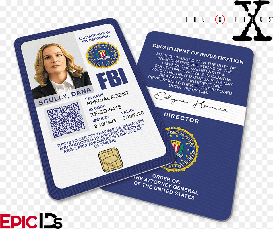 Scully X Files Id Badge, Text, Adult, Person, Woman Free Png