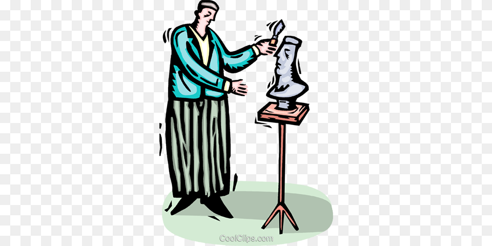 Sculptor With Chisel Royalty Vector Clip Art Illustration, Adult, Male, Man, Person Free Png