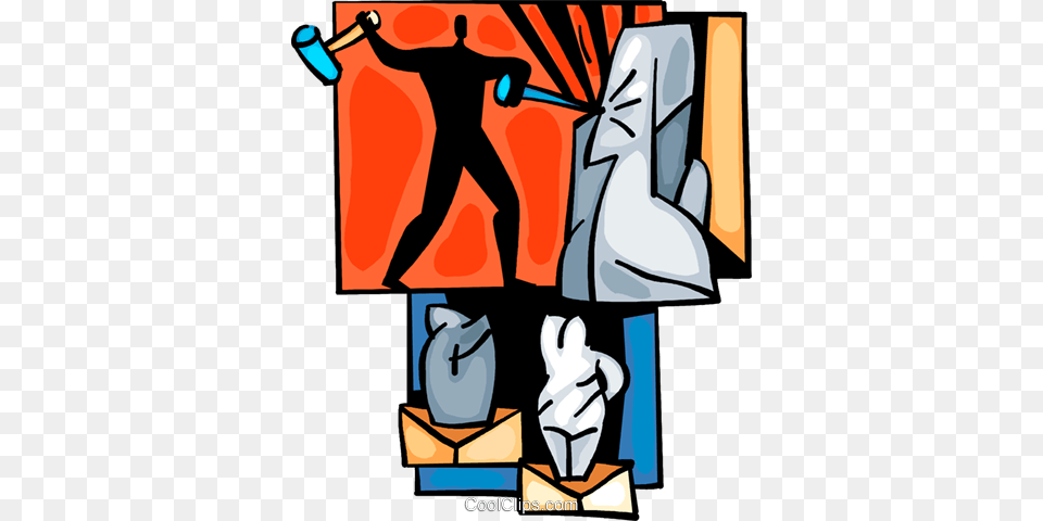 Sculpture With Hammer And Chisel Royalty Vector Clip Art, Adult, Male, Man, Person Free Transparent Png