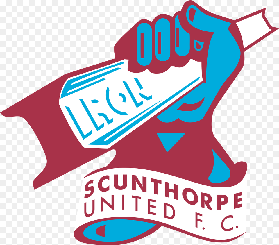 Scunthorpe United F Scunthorpe United Logo, Sticker, Toothpaste, Text, Dynamite Png Image