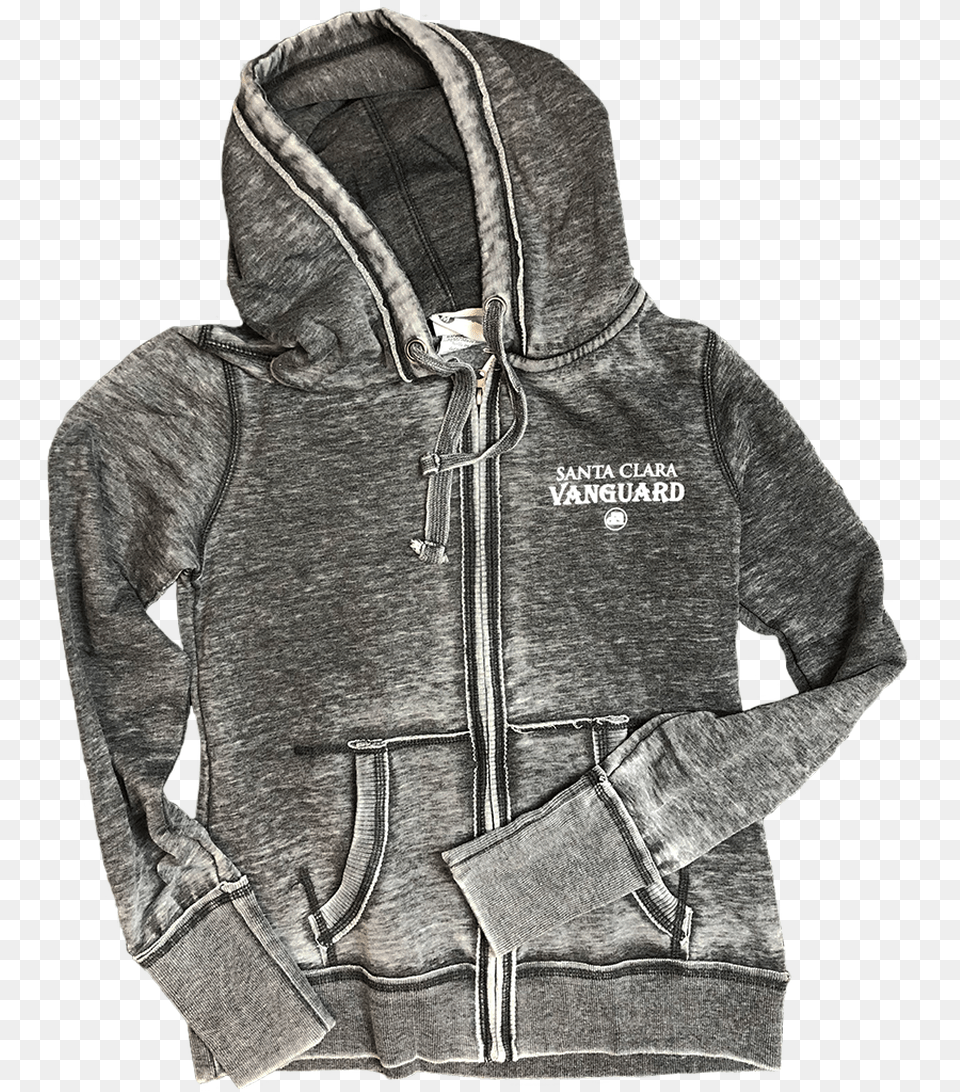 Scv Ladies Full Zip Distressed Shield Hoodie, Clothing, Coat, Hood, Jacket Png Image