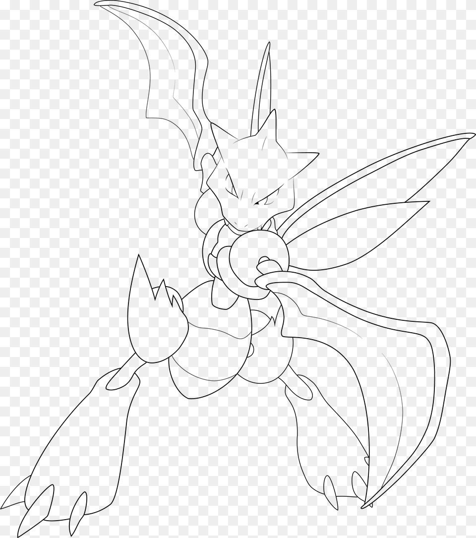 Scyther Line Art By Alcadeas1 Pokemon Scyther Para Colorear, Wasp, Invertebrate, Insect, Bee Free Png