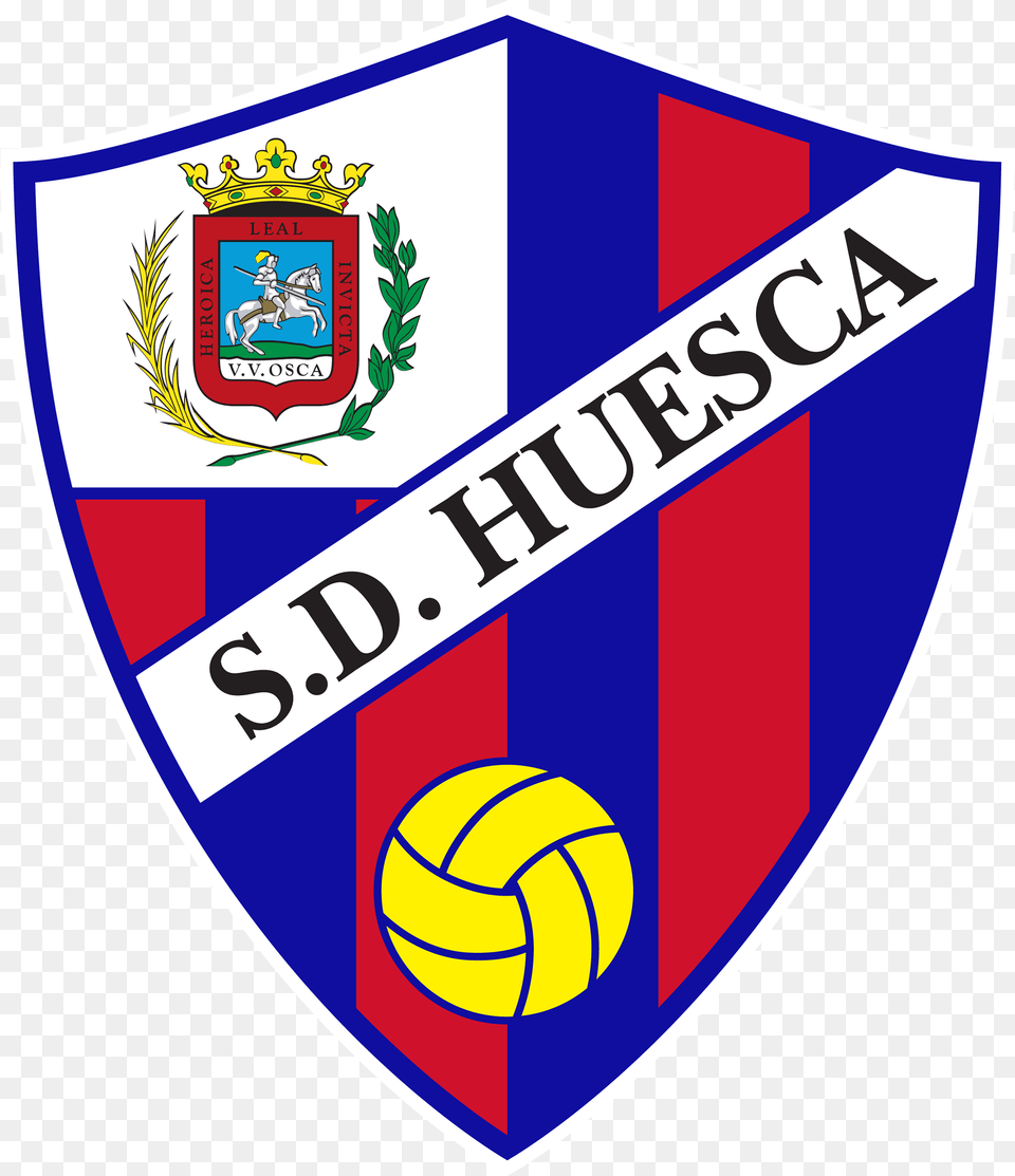 Sd Huesca Logo Football Logos Sd Huesca, Armor, Shield, Ball, Sport Png Image