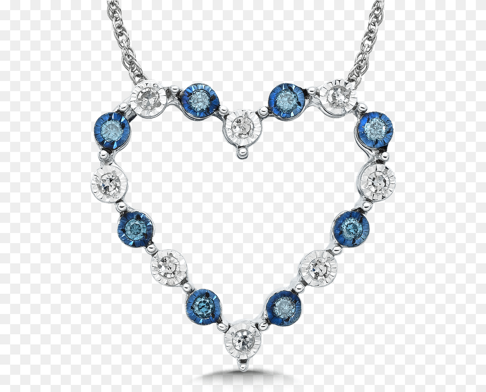 Sdc Creations Blue And White Floating Diamond 10k Heart Necklace, Accessories, Gemstone, Jewelry Png