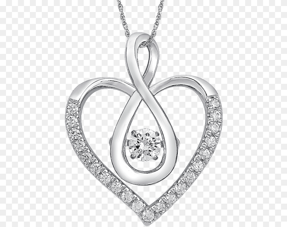 Sdc Creations Dancing Diamond Heart Pendant In 14k White Solid, Accessories, Gemstone, Jewelry, Locket Free Transparent Png