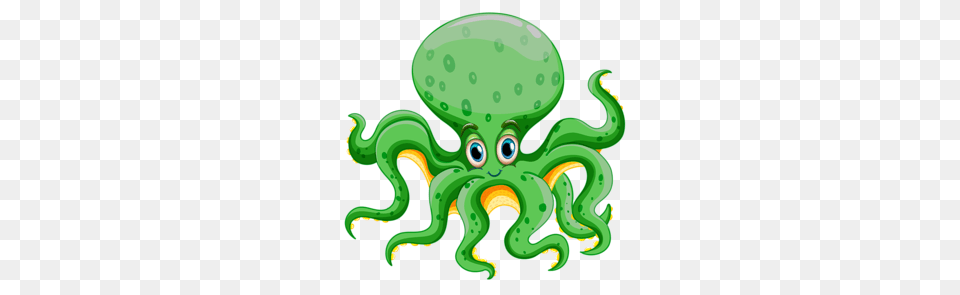 Sea Animal Sea Ocean, Green, Sea Life, Invertebrate, Octopus Free Png Download