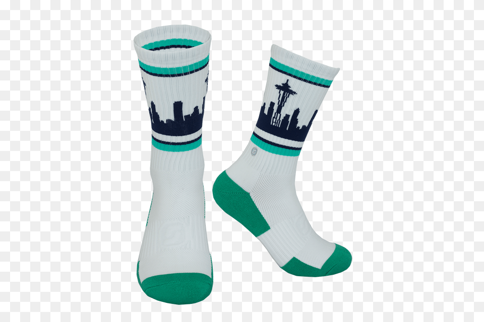 Sea Ballpark Retro Seattle Skyline Seattle, Clothing, Hosiery, Sock Png