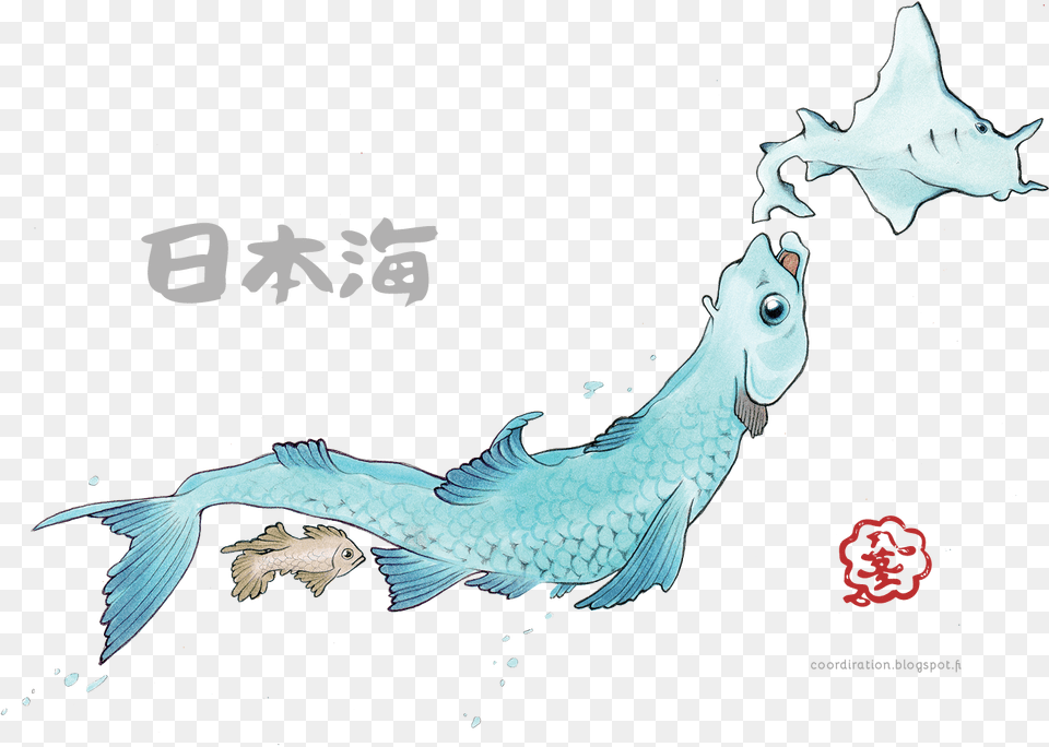 Sea Creatures Of Japanese Map Illustration, Animal, Fish, Sea Life, Water Free Png Download
