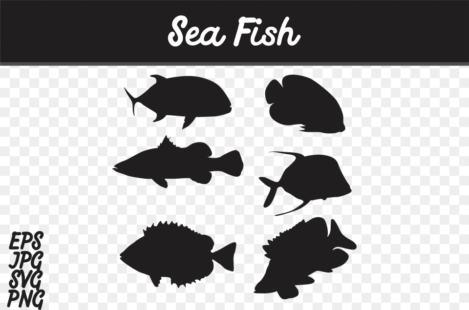 Sea Fish Silhouette Svg Vector Image Graphic By Arief, Aquatic, Water, Animal, Sea Life Free Png Download