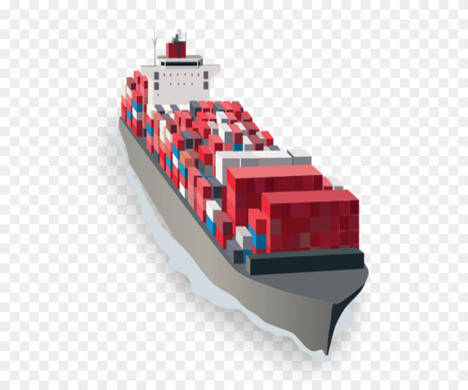 Sea Freight From London Container Ship Clipart, Barge, Vehicle, Transportation, Watercraft Png Image