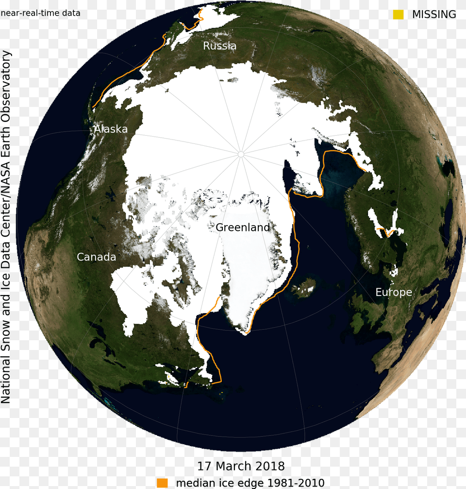 Sea Ice Extent Global 2015 April 2 Nsidc With Anomaly Maximum Arctic Ice Extent, Astronomy, Outer Space, Planet, Globe Png
