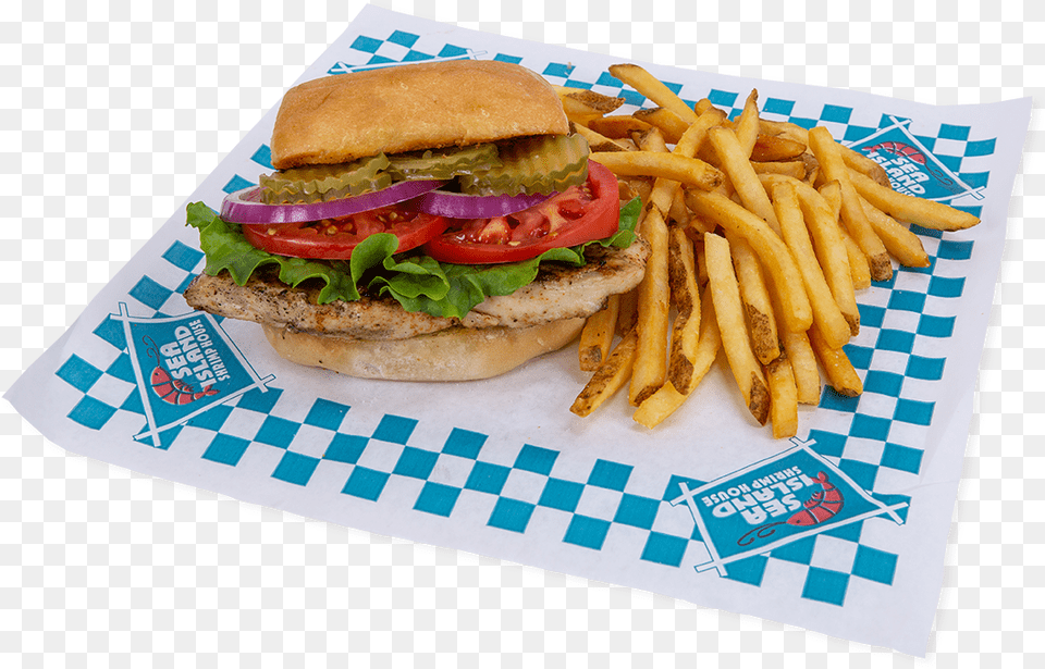 Sea Island Grilled Chicken Sandwich, Burger, Food, Fries Free Png