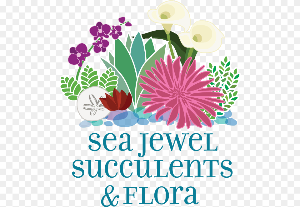 Sea Jewel Succulents Amp Flora Bouquet, Graphics, Pattern, Floral Design, Art Free Png Download