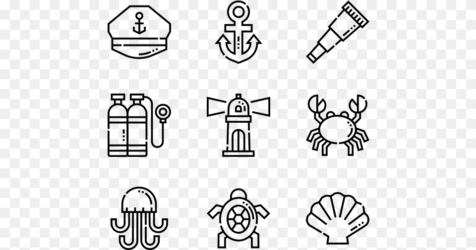Sea Life Research Icon Vector, Gray Free Png