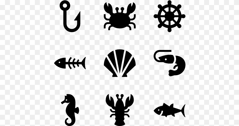 Sea Life Set Sea Icons, Gray Png Image