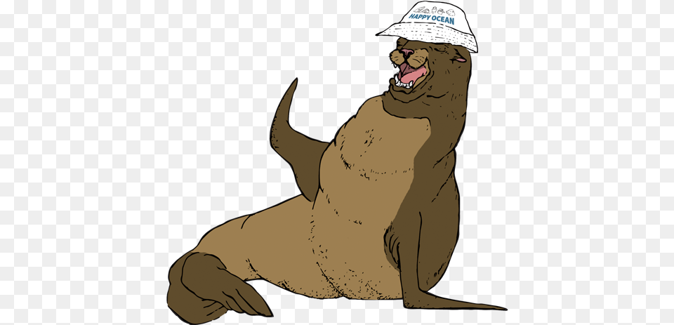 Sea Lion Happy Ocean Tote Bag Big, Adult, Male, Man, Person Free Png