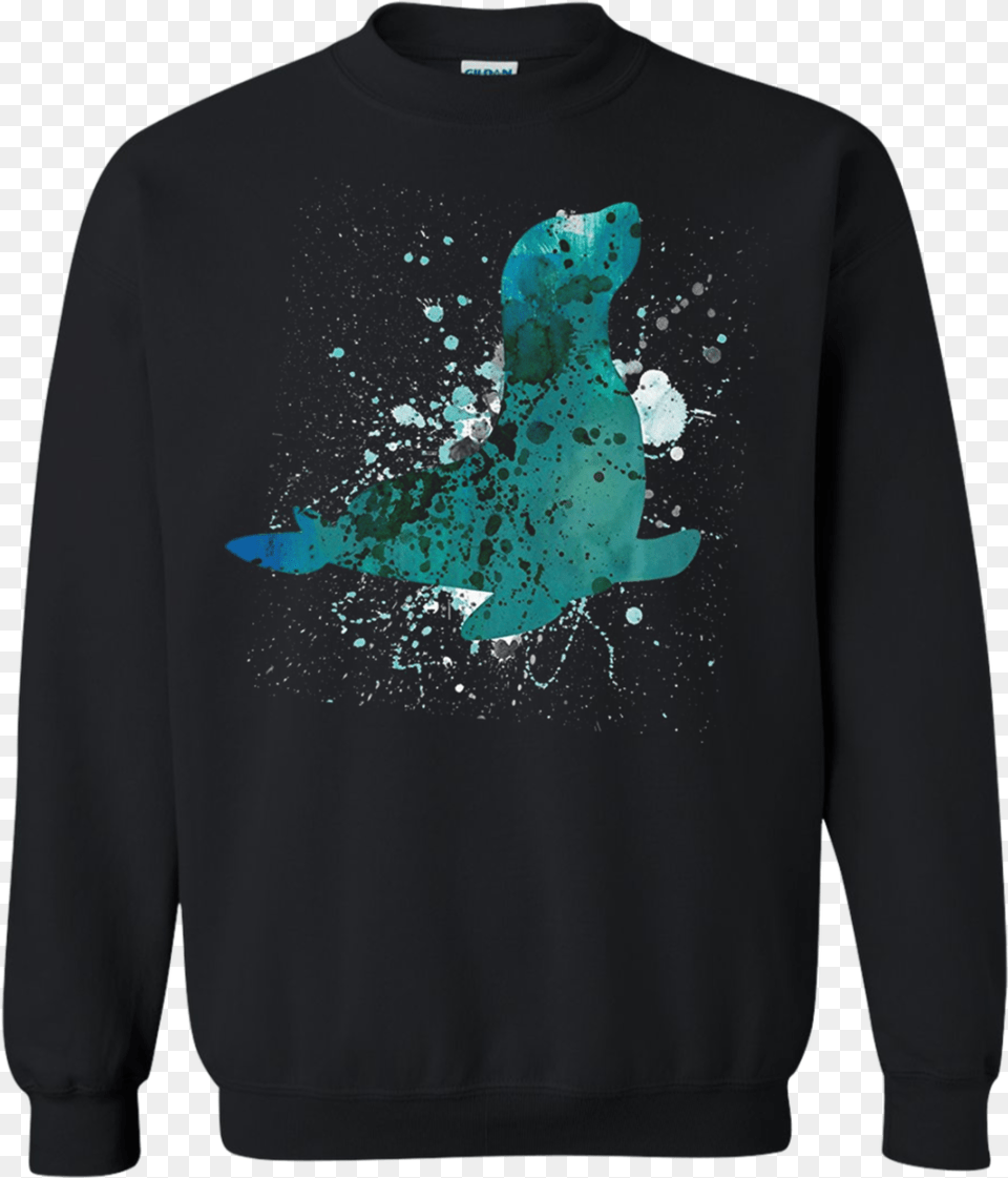 Sea Lion Watercolor T Shirt Hoodie Sweater Christmas Jumper, Sweatshirt, Clothing, Knitwear, Long Sleeve Free Transparent Png