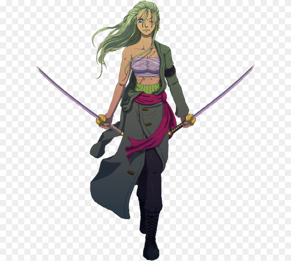 Sea Of Fools Wiki Female Zoro One Piece, Book, Comics, Weapon, Sword Free Transparent Png