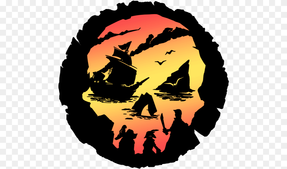 Sea Of Thieves Sea Of Thieves Affiliate Alliance Sea Of Thieves Skull Logo, Outdoors, Nature, Silhouette, Person Png Image