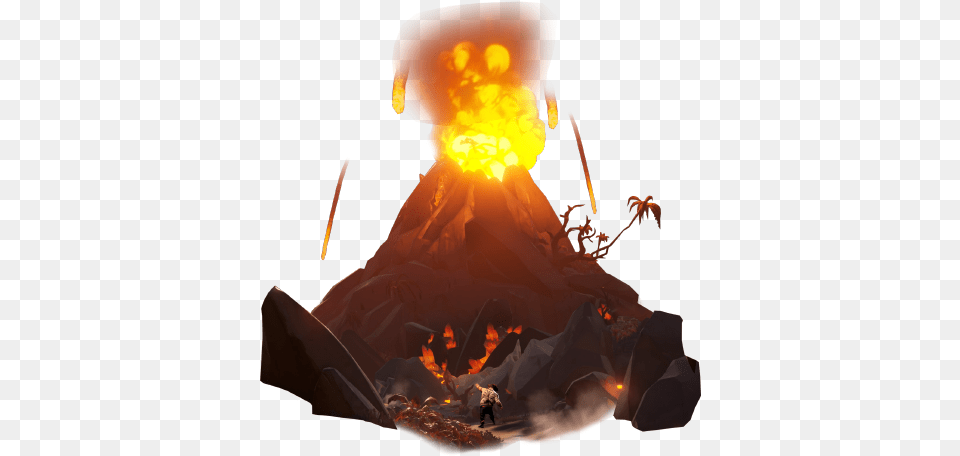 Sea Of Thieves Sea Of Thieves Fire, Mountain, Nature, Outdoors, Volcano Free Png