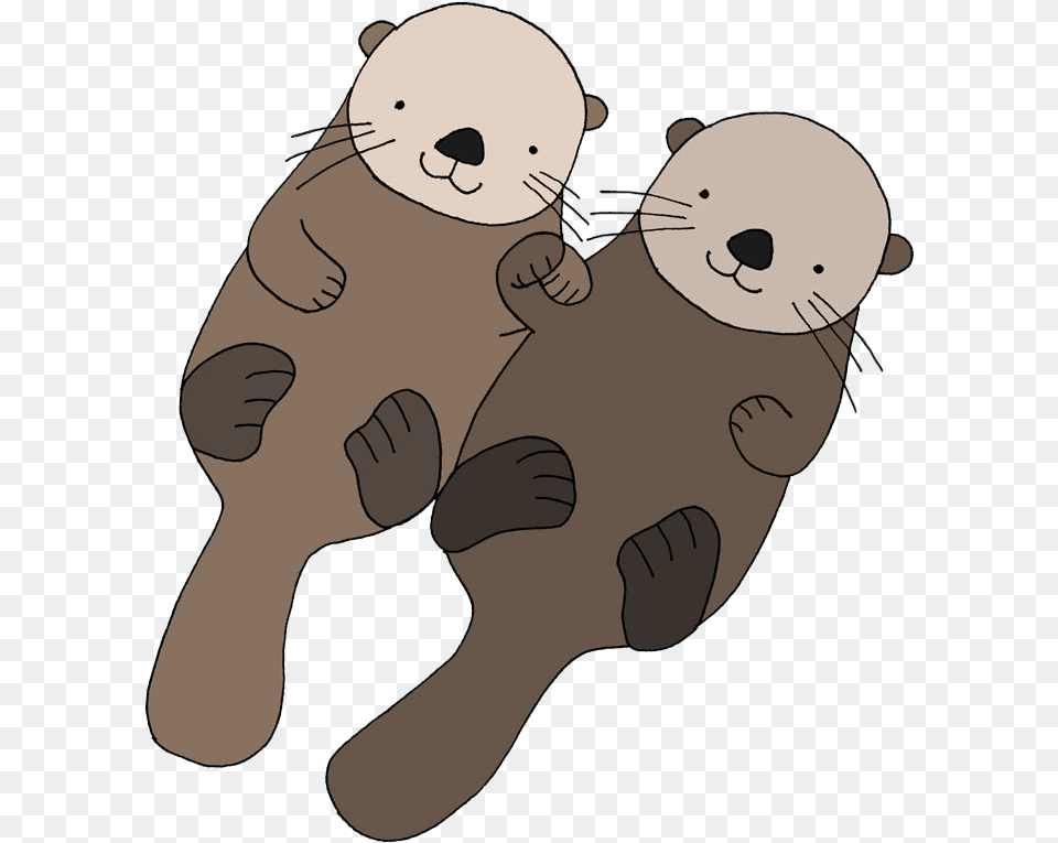 Sea Otter Clipart Cute Otter Couple, Animal, Mammal, Wildlife, Baby Free Transparent Png