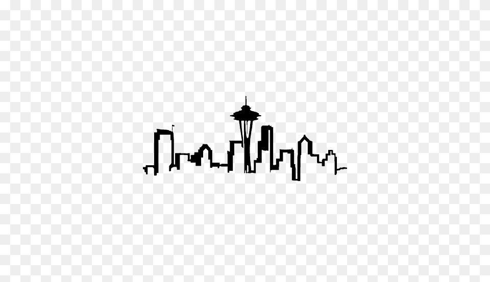 Sea Rious Seattle Skyline Decals Dalens Visual Local, Silhouette, Electronics, Screen, Adapter Free Png