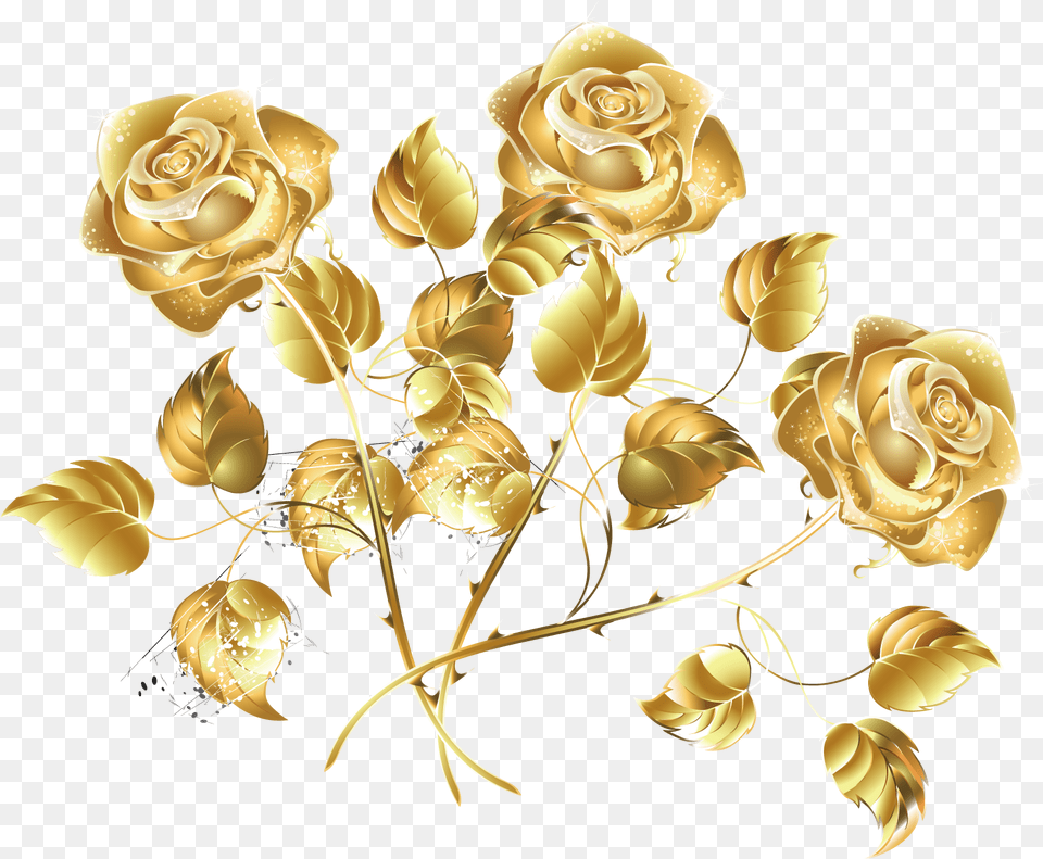 Sea Rose Download Hd Clipart Gold Rose Transparent Background, Art, Chandelier, Floral Design, Flower Png Image
