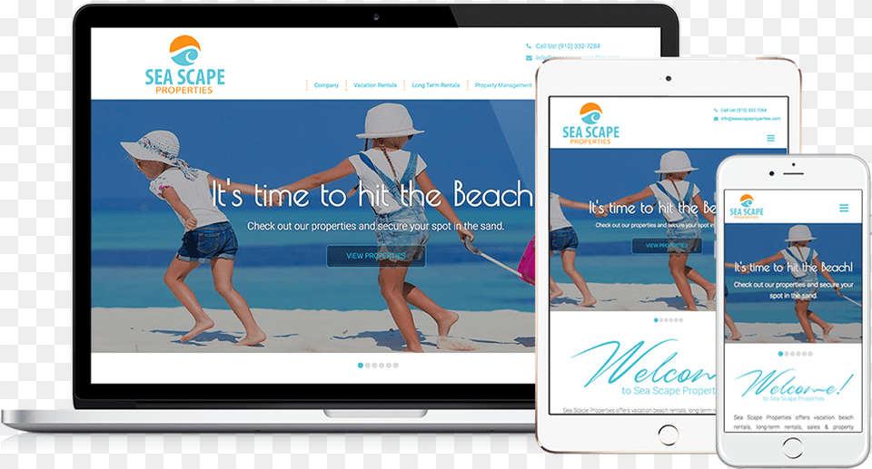 Sea Scape Properties Web Design Design Digital Gadget, Child, Person, Girl, Female Free Png