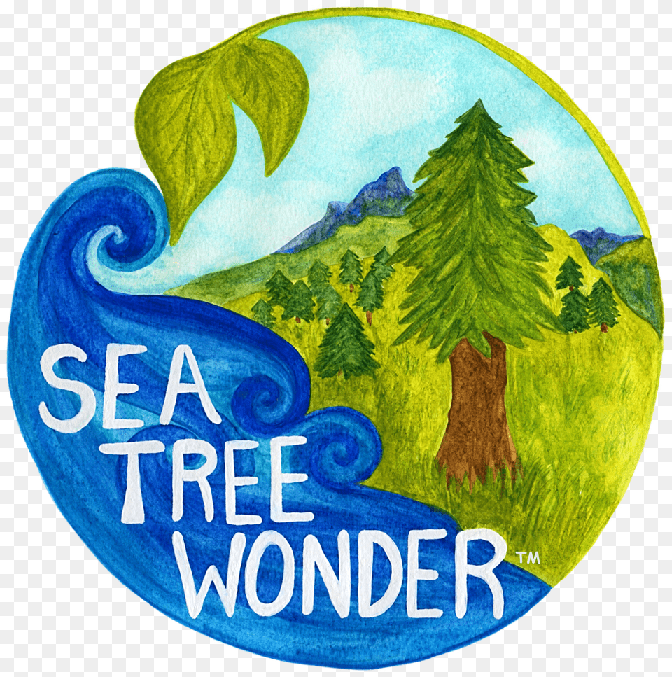 Sea Tree Wonder Logo Transparent Crop Tree, Plant, Badge, Symbol, Vegetation Png Image