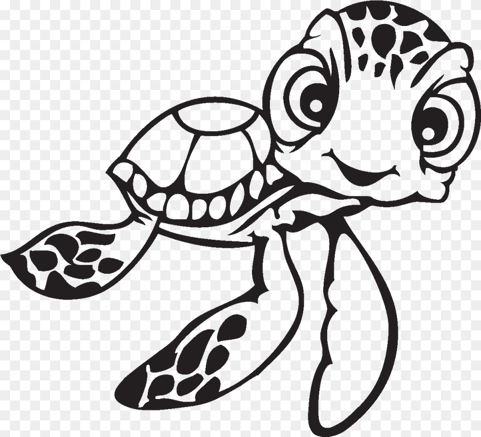 Sea Turtle Cartoon Coloring, Stencil Free Png Download
