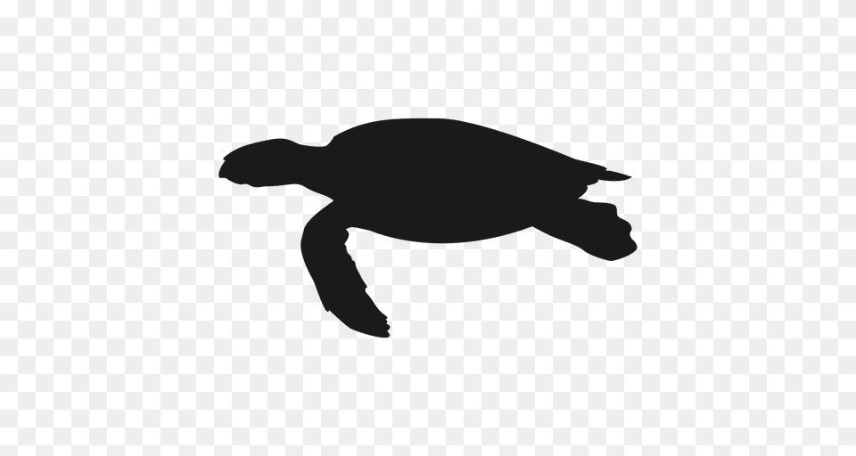 Sea Turtle Swimming Silhouette, Animal, Reptile, Sea Life, Sea Turtle Png Image