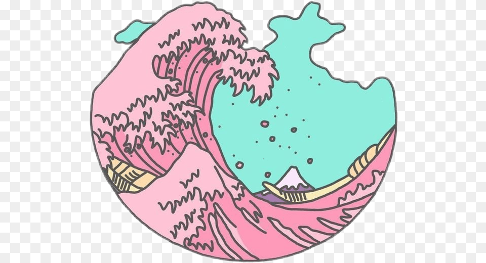 Sea Wave Seawaves Waves Pink Aesthetic Stickers, Birthday Cake, Cake, Cream, Dessert Png