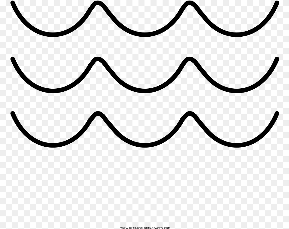 Sea Waves Coloring, Gray Free Transparent Png