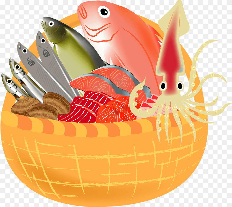 Seafood Clipart, Basket, Animal, Fish, Sea Life Png